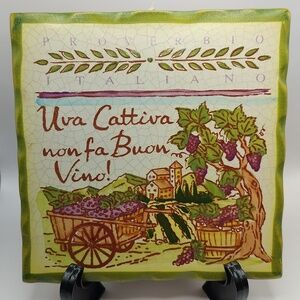 Hand Painted Italian Tile with Popular Italian Idiom The Cortopassi Family 2012